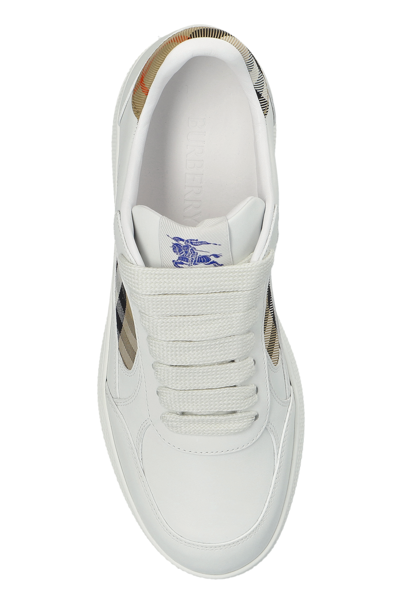 スニーカー Burberry White Leather Terrace Sneakers 5C28A349-62E7-40F3-9CBB-